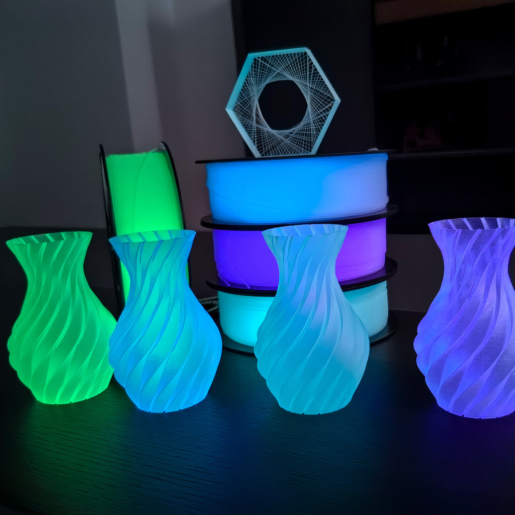 Premium Glow in the Dark PLA 3D Printer Filament 1.75mm Eco-friendly Filament Luminous & Transparent Effect