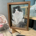 Custom pet memorial glass painting set with LED warm glow base