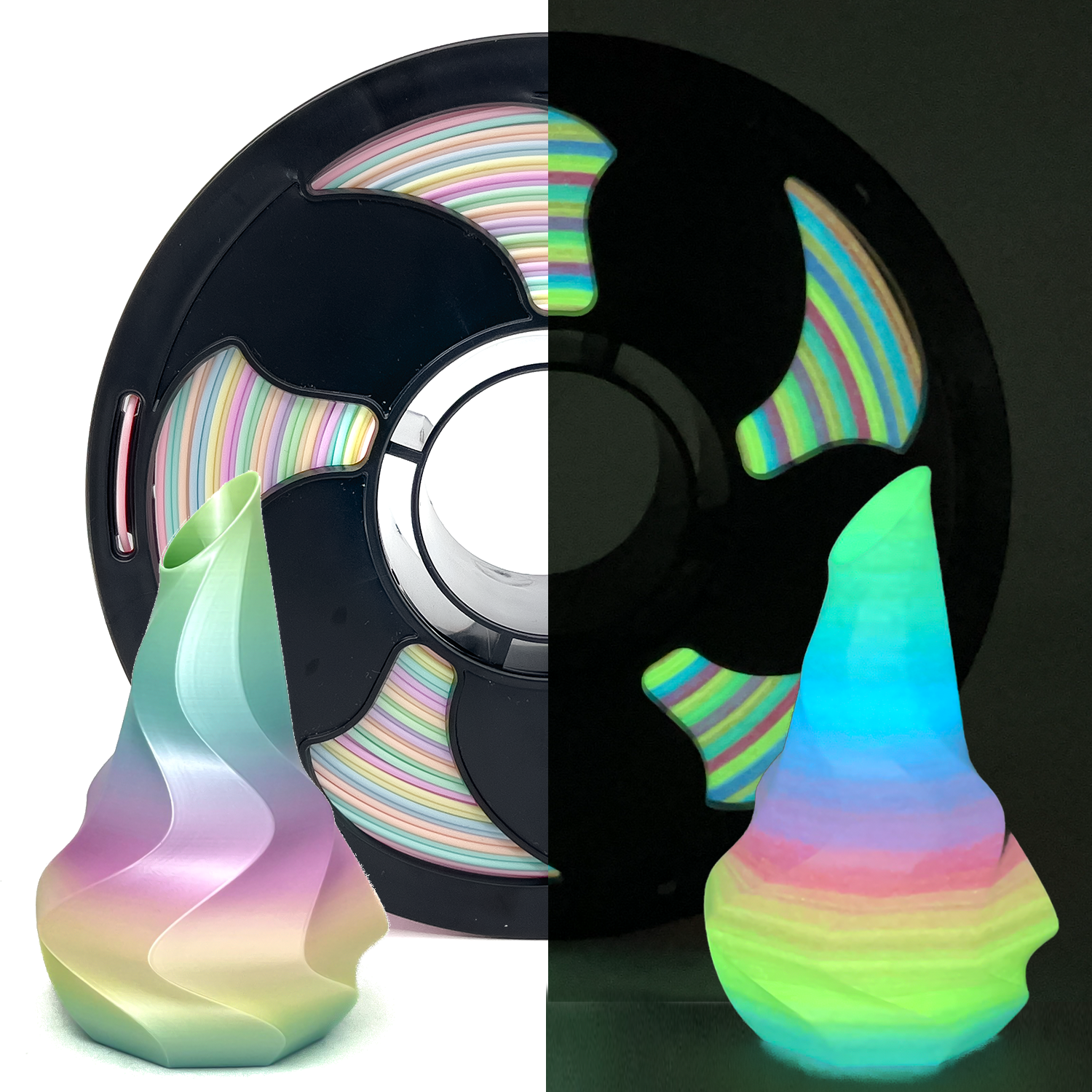 Premium  PLA Filament Glow in the Dark - 25+ Vibrant Glow Colors Available High Toughness Eco-Friendly 3D Printing Material