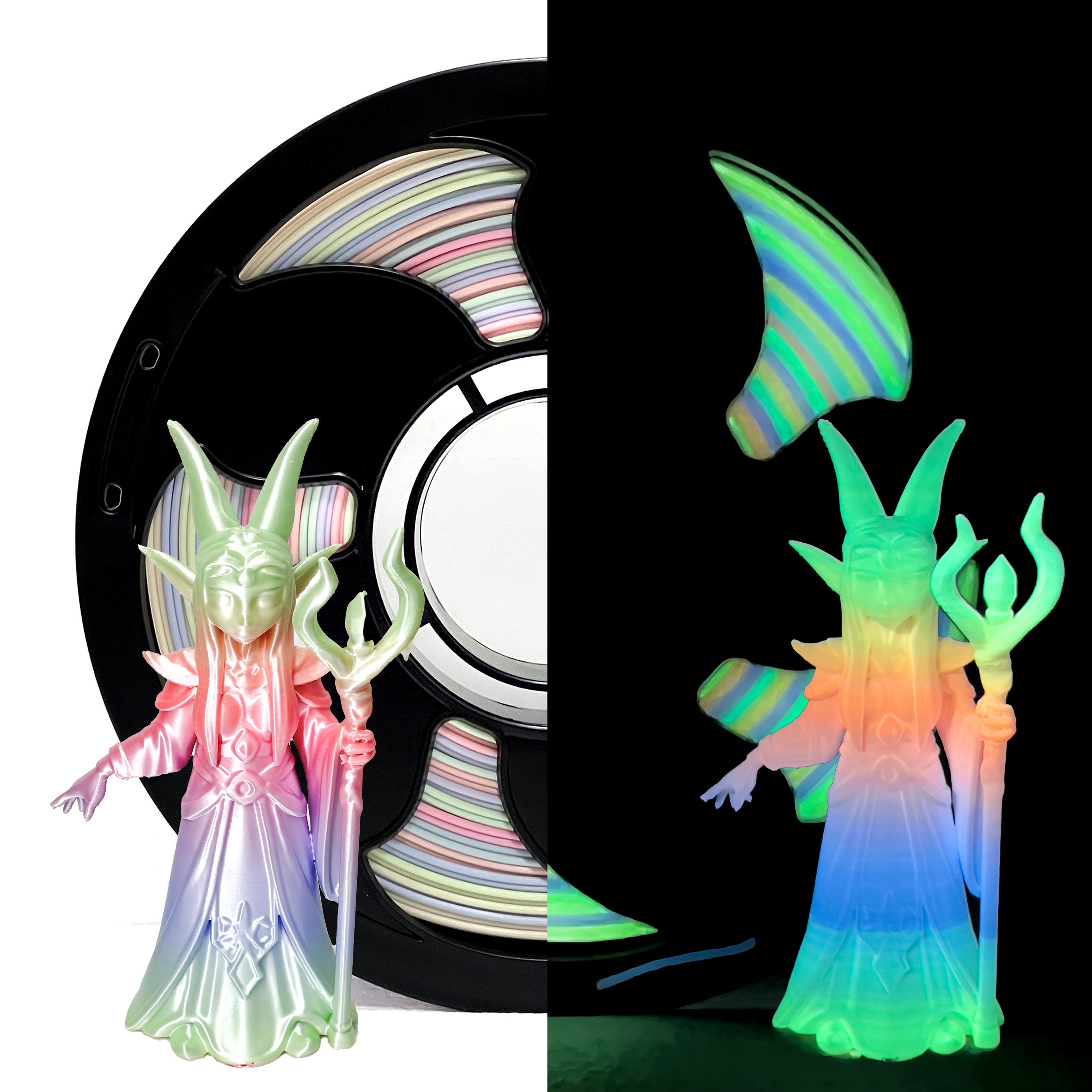 Premium  PLA Filament Glow in the Dark - 25+ Vibrant Glow Colors Available High Toughness Eco-Friendly 3D Printing Material