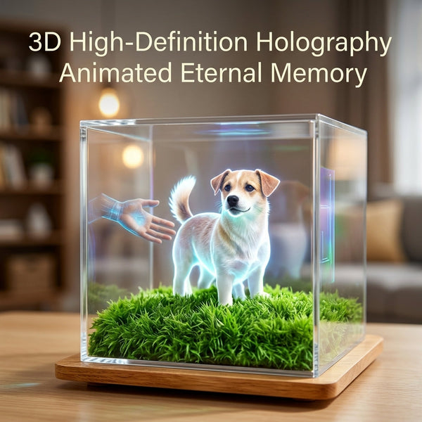 Cute Pet Workshop 3D hologram pet memorial — the small portable device with mint green base