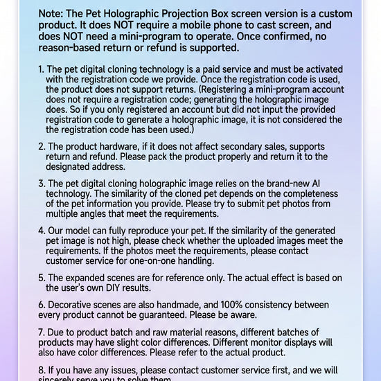 Cute Pet Workshop hologram memorial — process and detail (English)