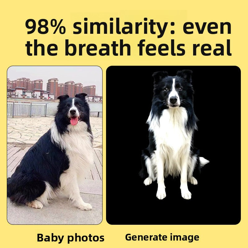 Custom 3D AI Stereo Hologram Projection Box for Pets, Digital Light Image House, Memorial Keepsake for Deceased Cats & Dogs
