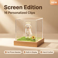 Cute Pet Workshop 3D hologram pet memorial — close-up of the built-in display showing the floating 3D pet